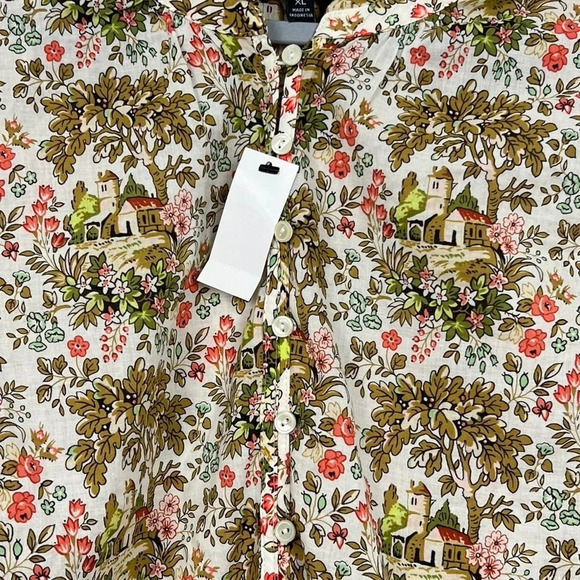 Talbots New Women’s XL Long Sleeve Lightweight 1/2 Button Countryside Print Top - Picture 4 of 8